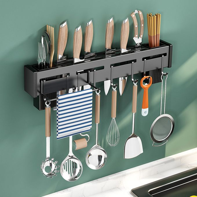 Kitchen Wall Mounted Storage Shelf, Stainless Steel Chopsticks Spoon Drain Rack