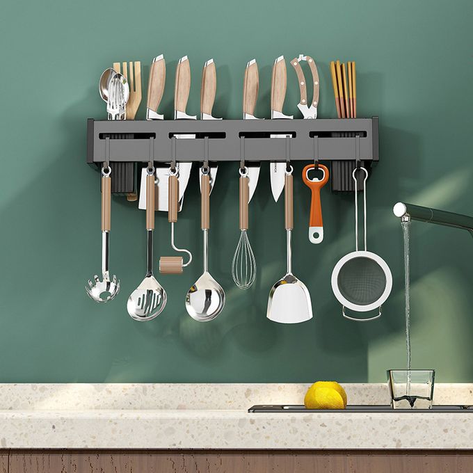 Kitchen Wall Mounted Storage Shelf, Stainless Steel Chopsticks Spoon Drain Rack