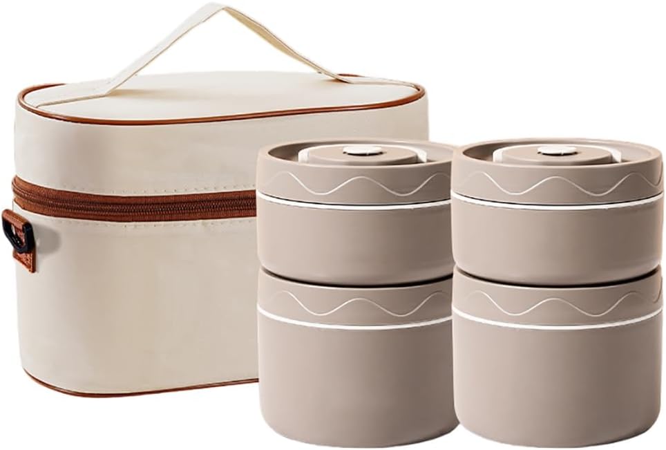 4 set Portable Insulated Lunch Container, Stainless Steel Thermal Food Box (very durable)