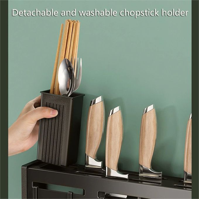Kitchen Wall Mounted Storage Shelf, Stainless Steel Chopsticks Spoon Drain Rack