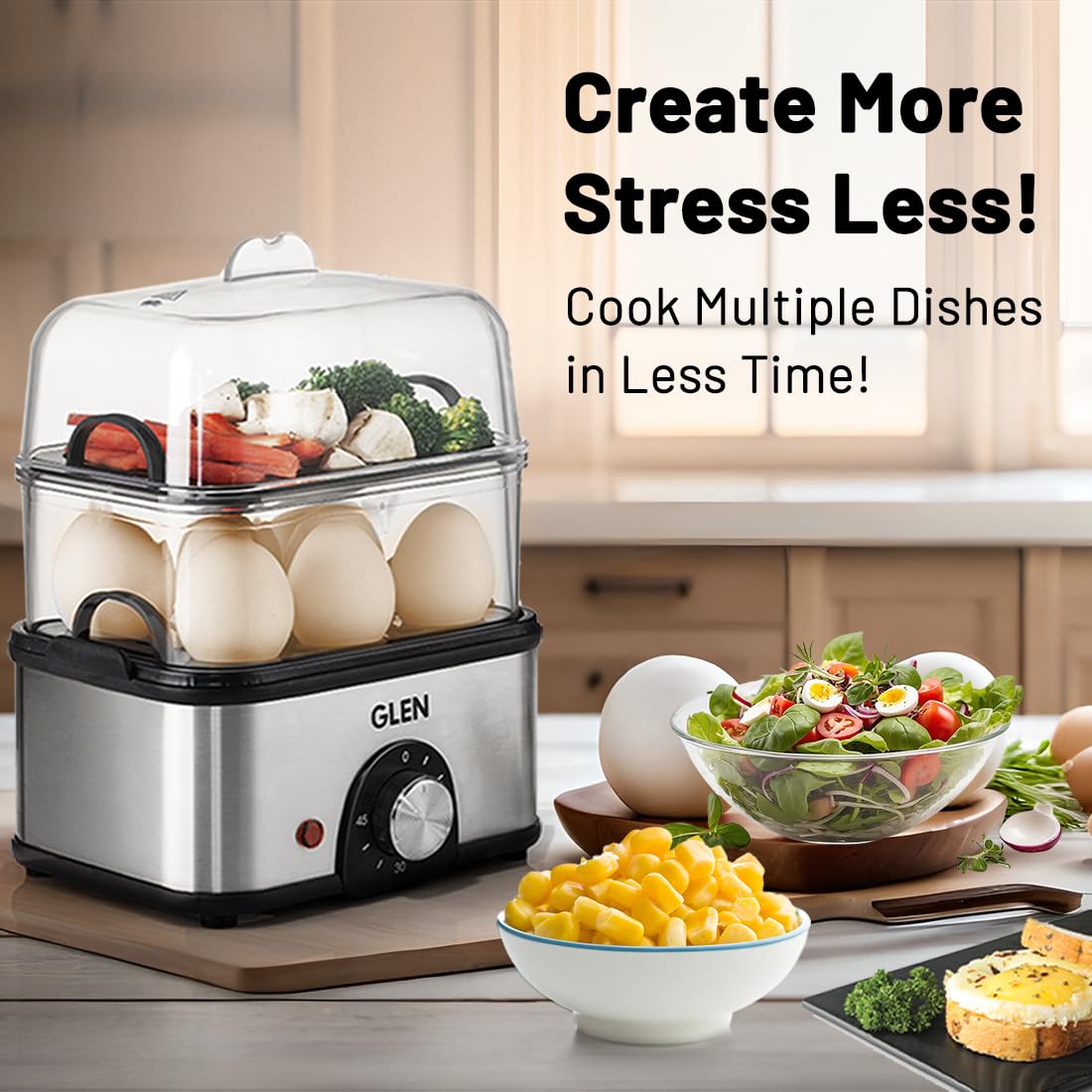Geepas 2 in 1 Egg Boiler and Poacher – Capacity for 12 Eggs