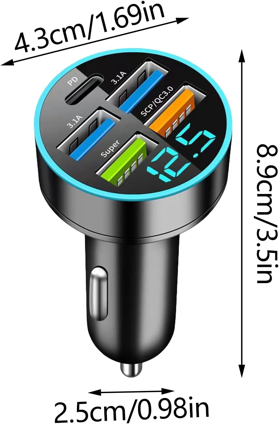 Total 66W Intelligent Car Charging Multi Port Rapid Car Charging