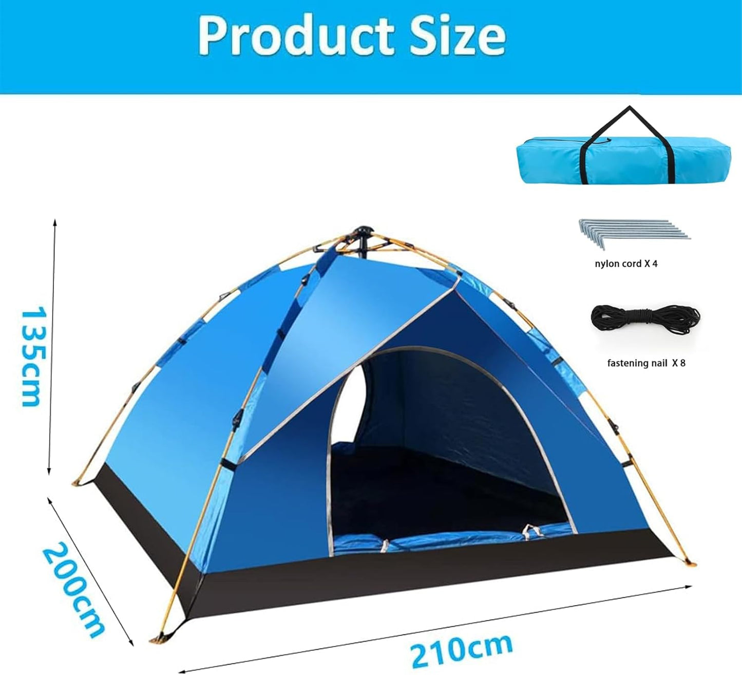 Lightweight Camping Tent 4-6 Person color varies, Great for Outdoor Camping Hiking