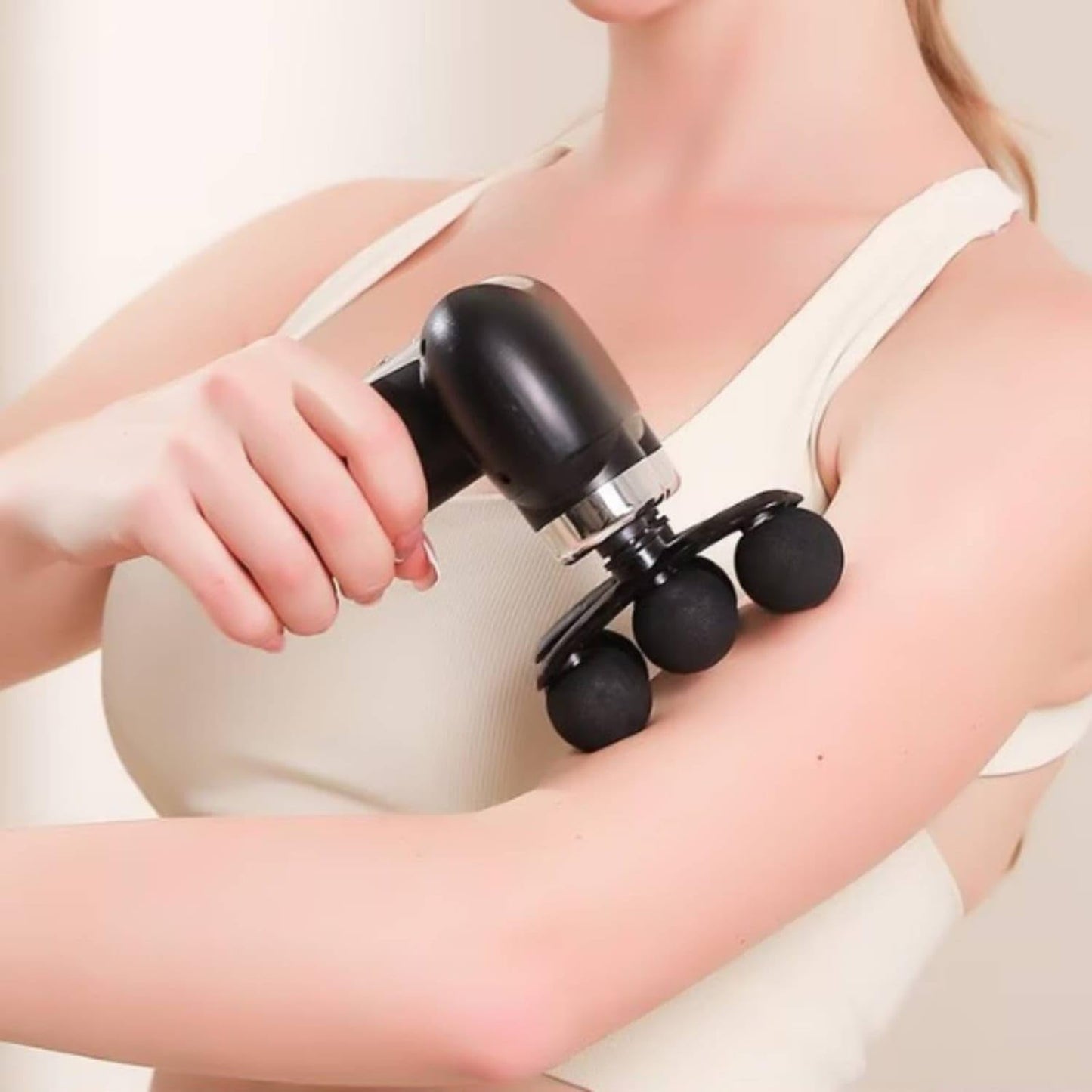 6-Node Head Fascia Massage Type-C Charging Curved Handle Massage