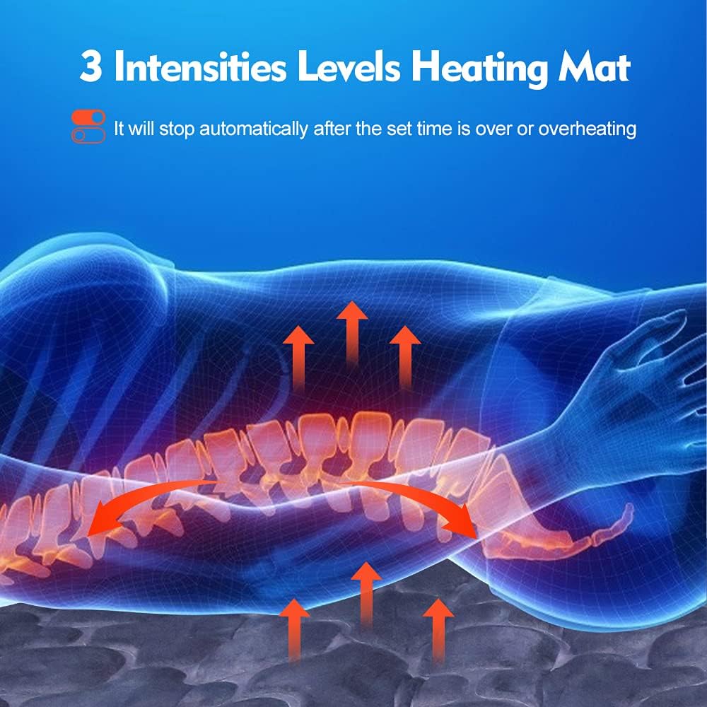 Massage Mat, Full Body Massage Pad with 10 Vibration Motors & Shiatsu Neck Massage Pillow