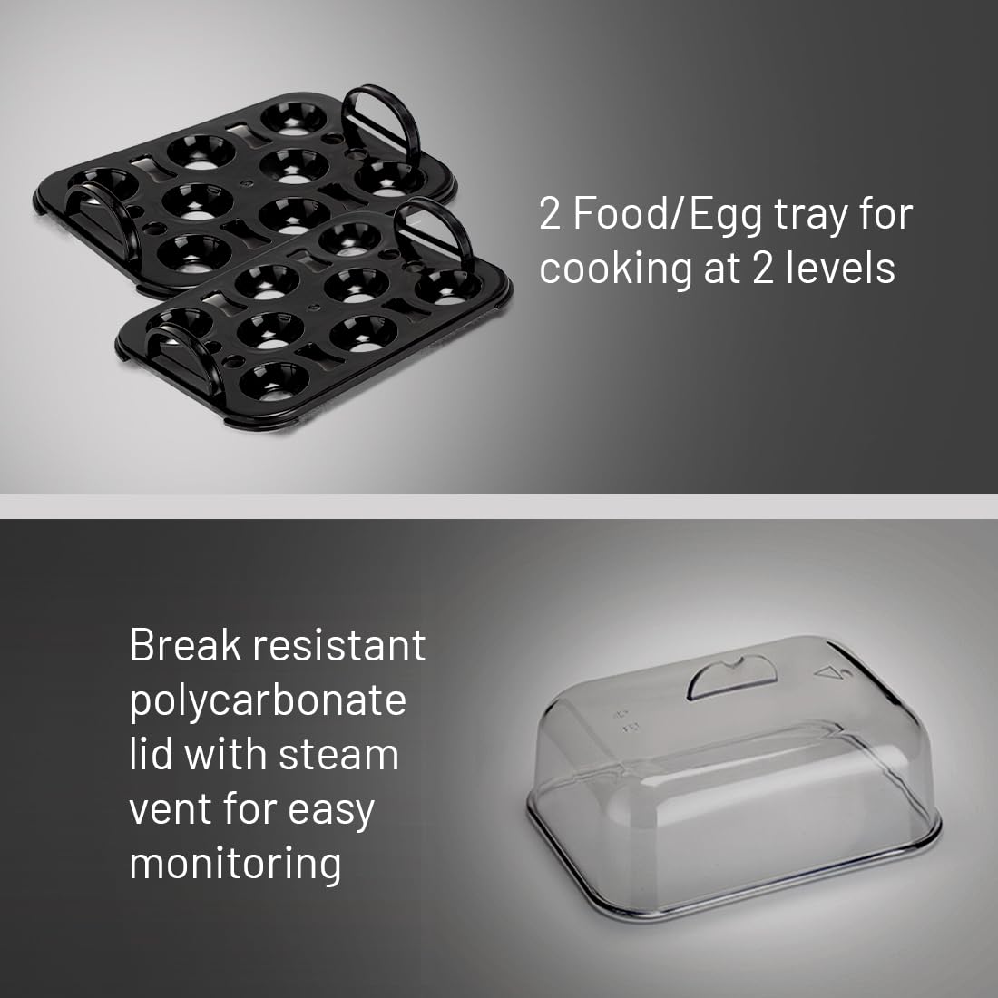 Geepas 2 in 1 Egg Boiler and Poacher – Capacity for 12 Eggs