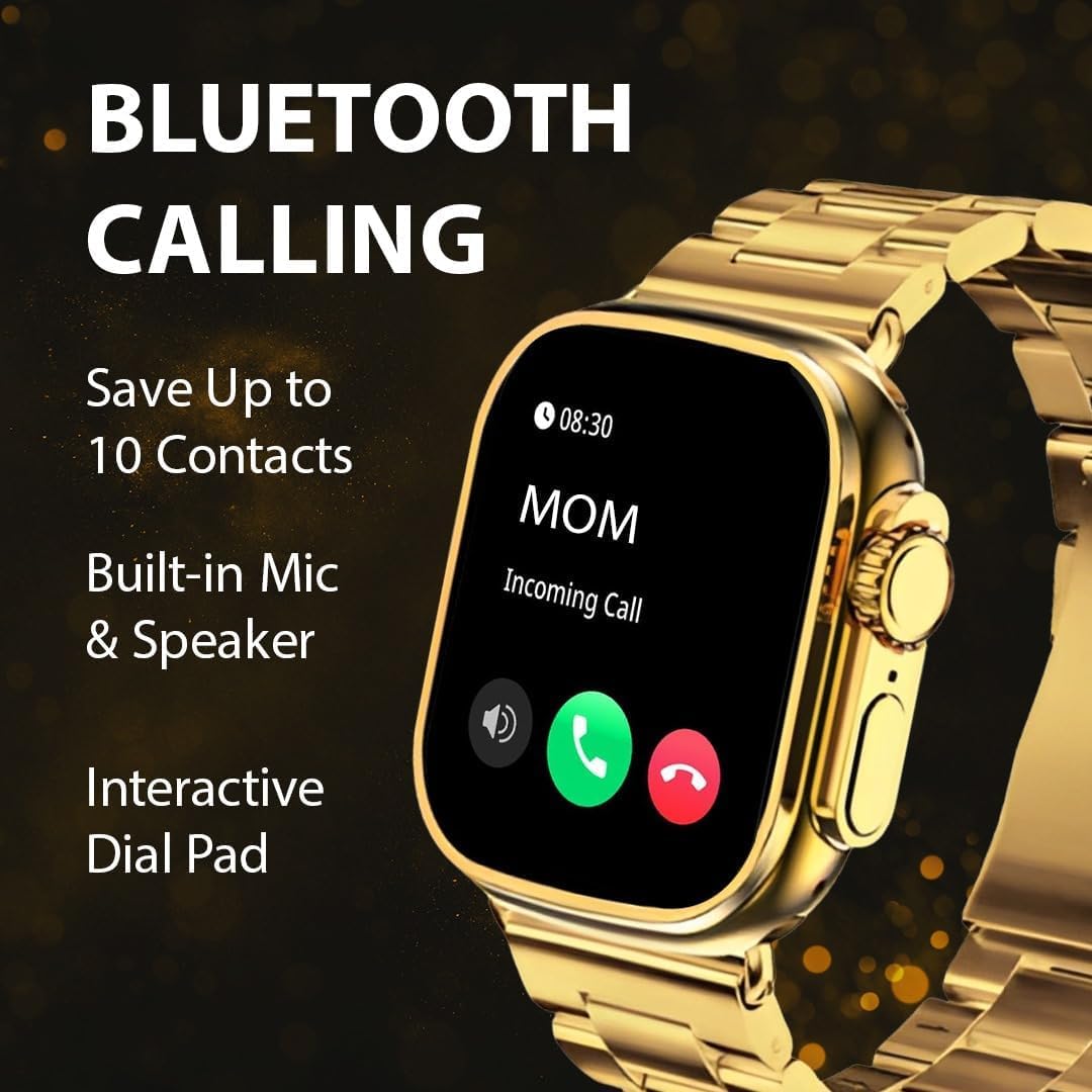 Gold Ultra Smart Watch with High Resolution, 2.19" Display