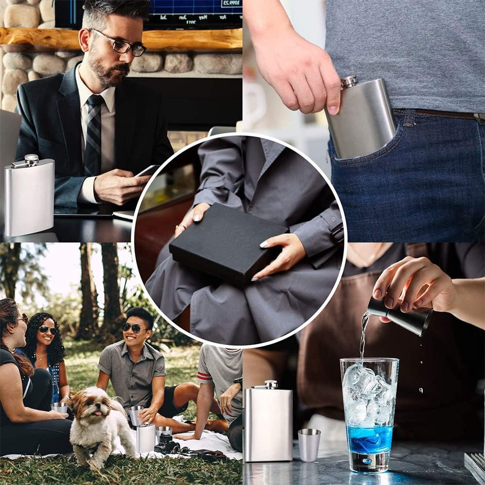 Portable Stainless Steel 7 oz Pocket Hip Flask Alcohol Whiskey Liquor