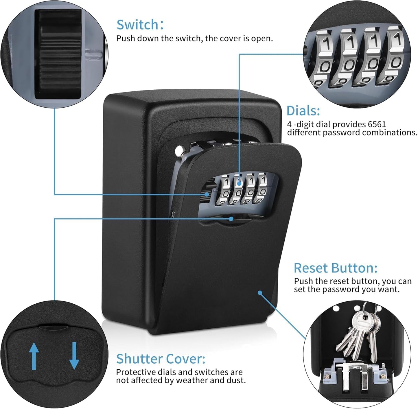 Key Lock Box for Outside - Sturdy and Durable