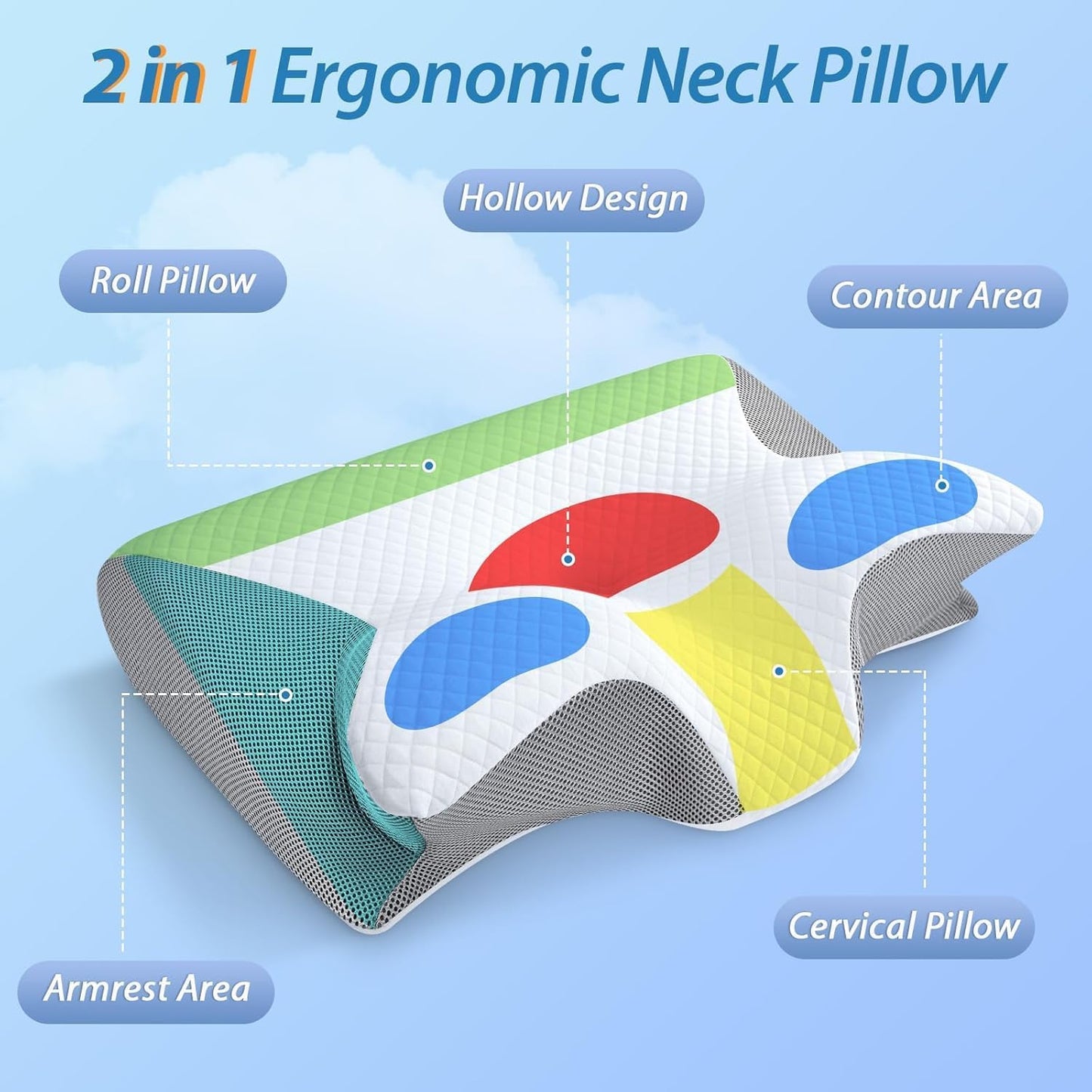 Premium contour Relief Sleeping pillow (GRAY)