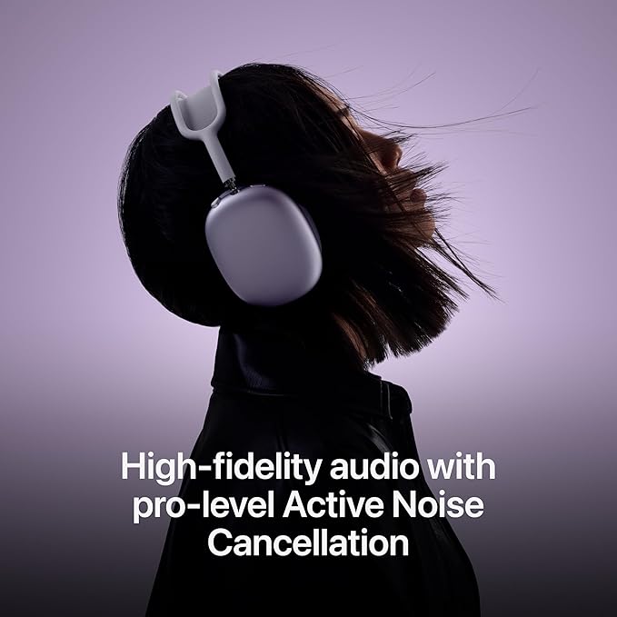 Apple AirPods Max Wireless Over-Ear Headphones, Pro-Level Active Noise Cancellation, Transparency Mode, Personalized Spatial Audio, USB-C Charging, Bluetooth Headphones for iPhone black and white colours