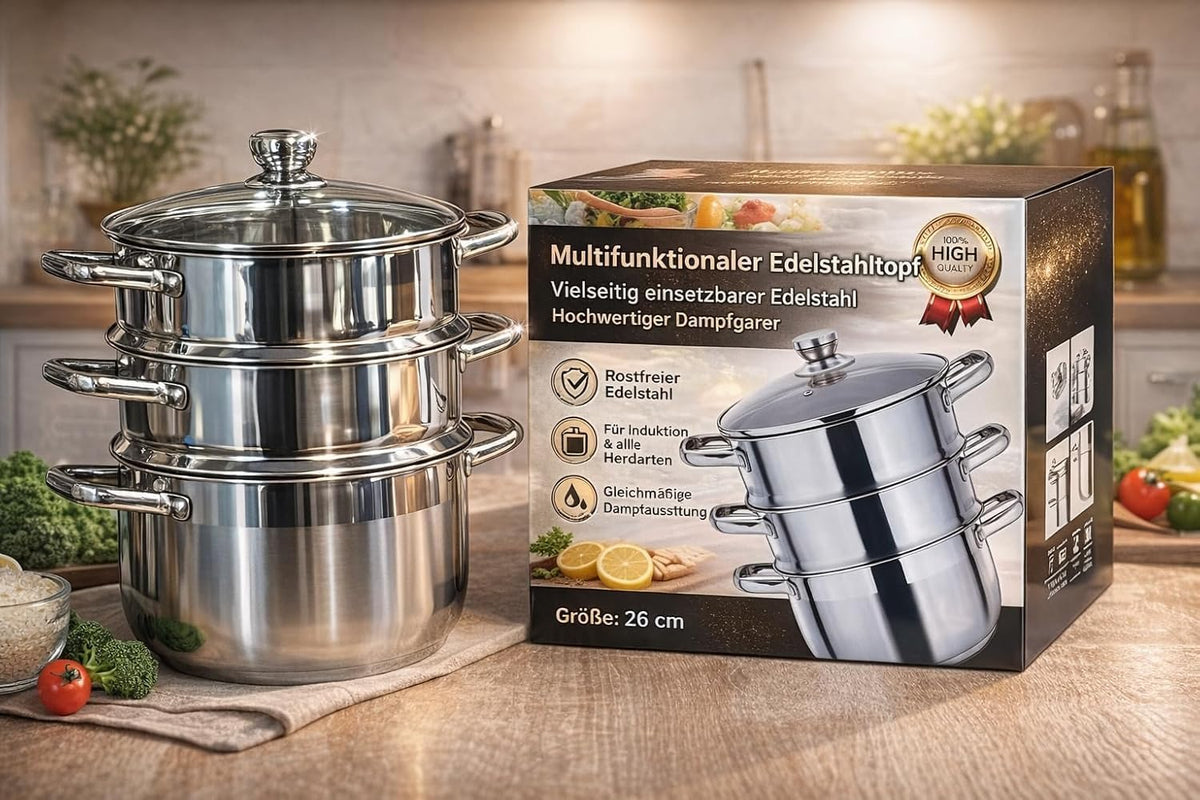 Stainless vegetable , food steamer 4 Tier Steamer