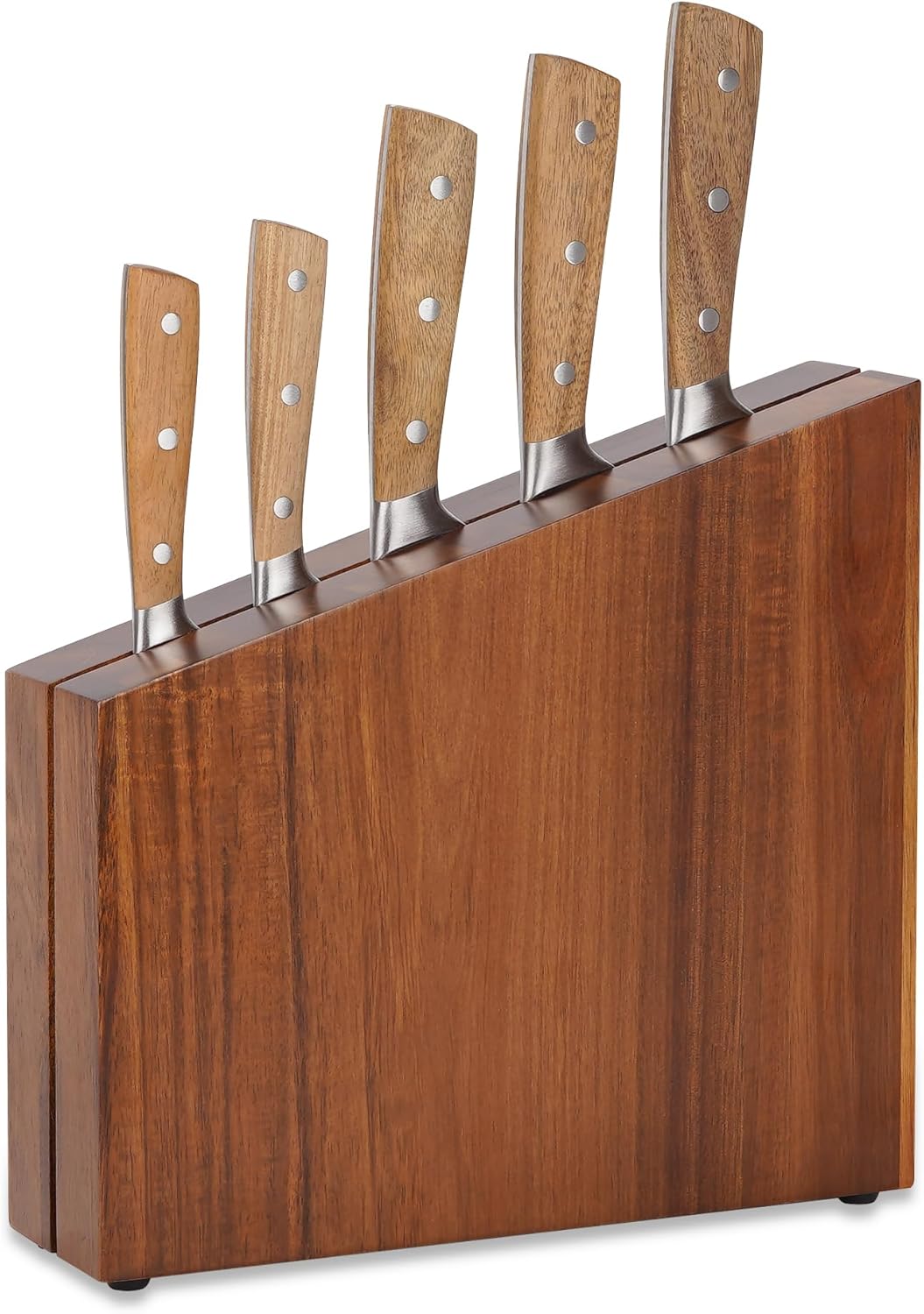 ZUNMARK Knife Set, 6pcs Knife Set for Kitchen with Acacia Wood Block