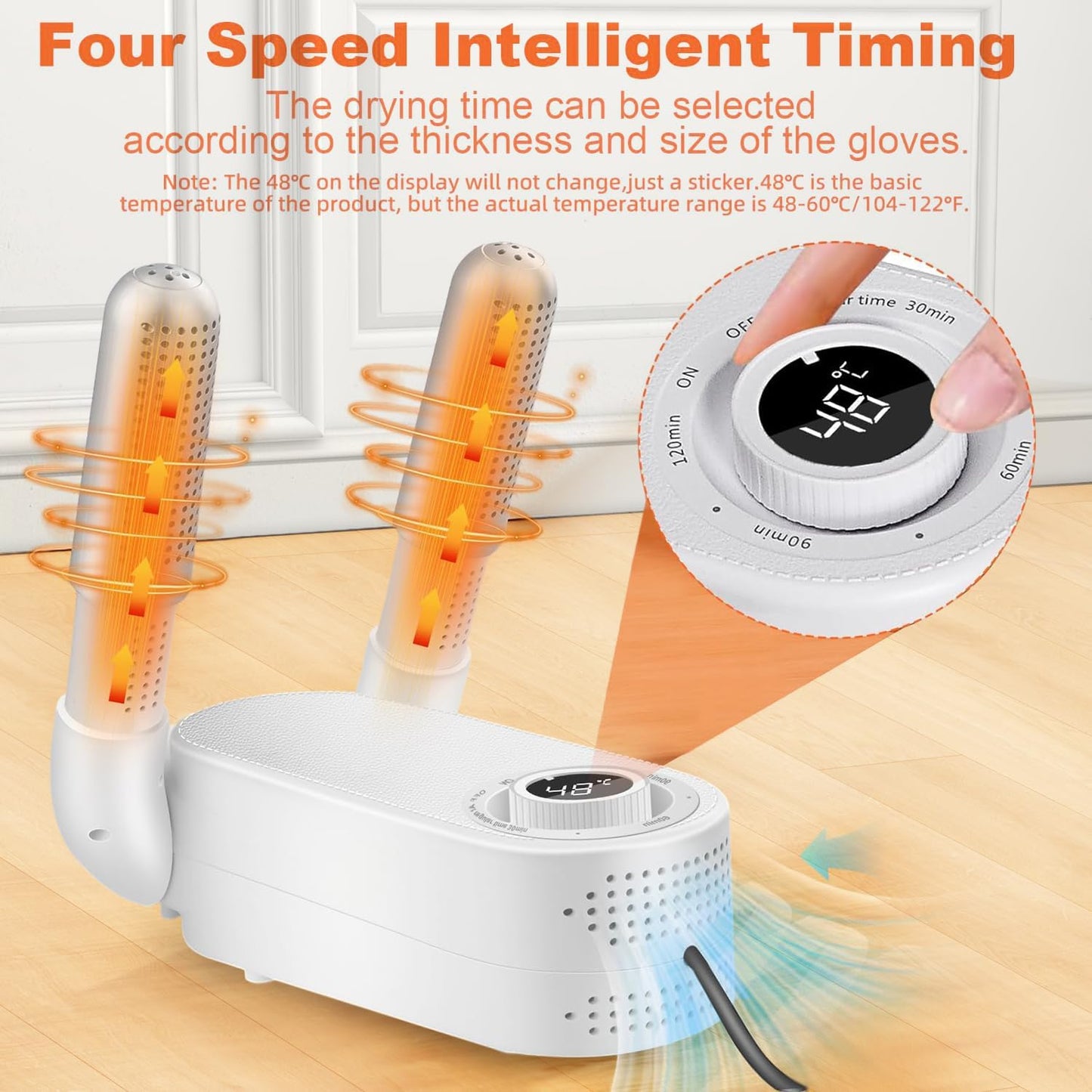 Portable Electric Shoe Dryer with Heat Blower, 120min Timer (Very Durable)