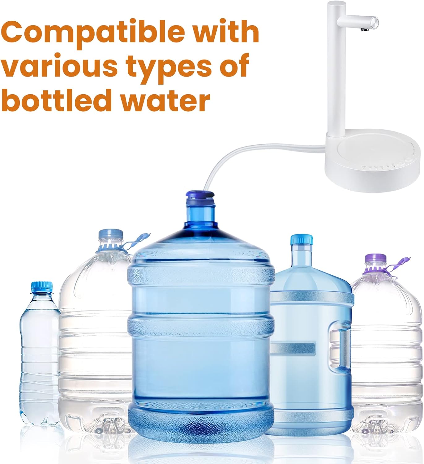 Desktop Rechargeable Water Automatic overdesk Dispenser white