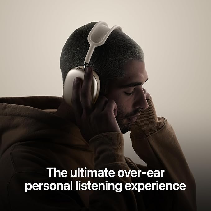 Apple AirPods Max Wireless Over-Ear Headphones, Pro-Level Active Noise Cancellation, Transparency Mode, Personalized Spatial Audio, USB-C Charging, Bluetooth Headphones for iPhone black and white colours