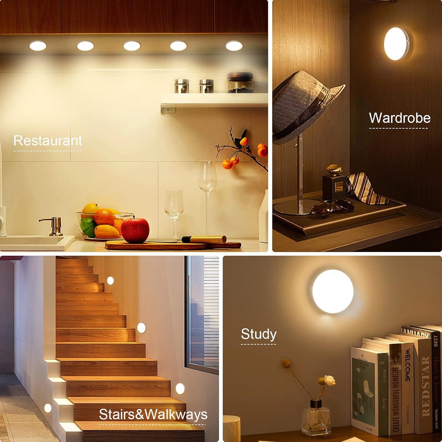 Led Wireless Night Light Motion Sensor Cabinet Light Human Body