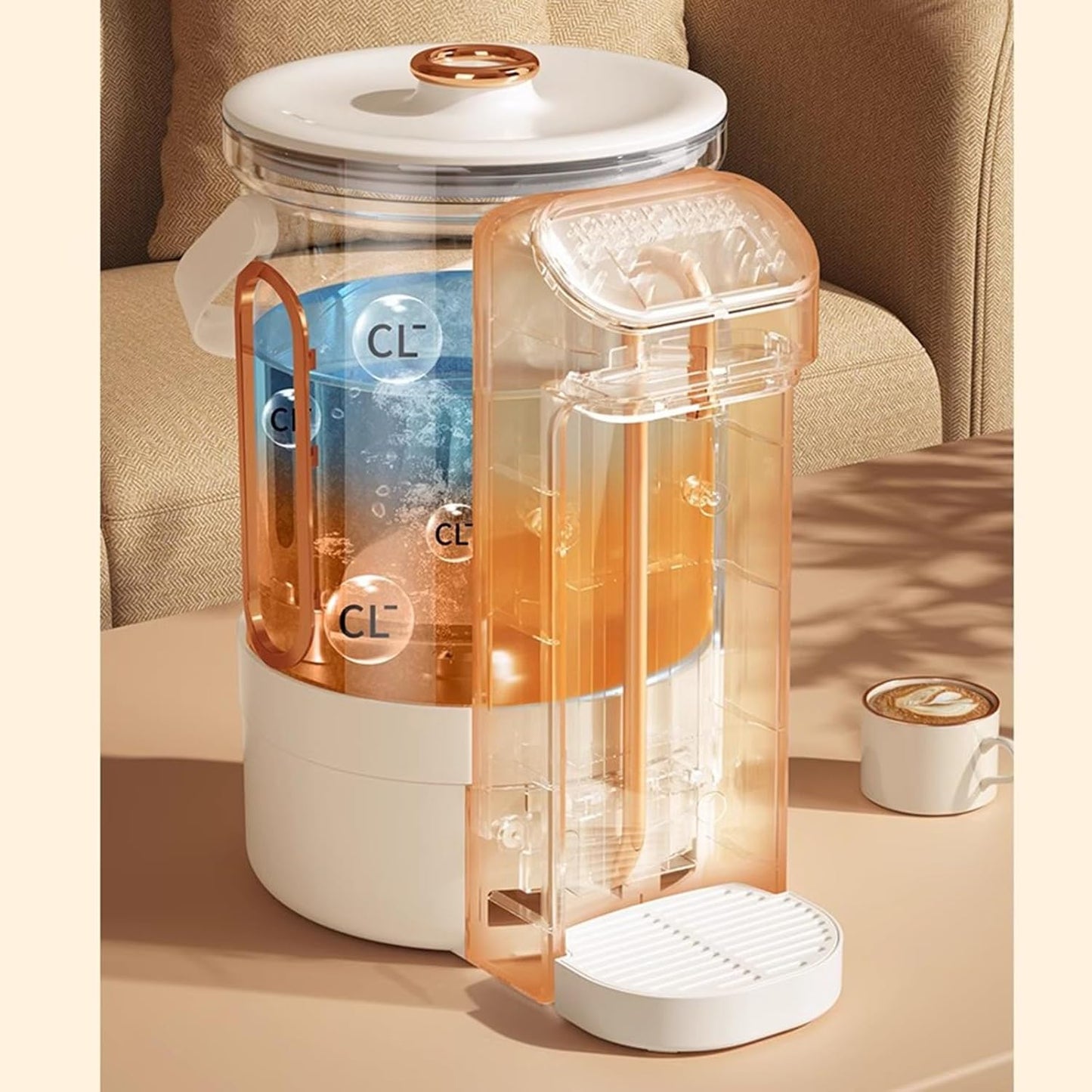 Portable desktop instant water heating dispenser