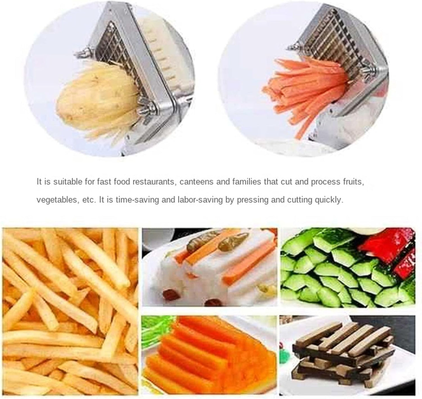 Stainless Steel Potato Chips Cutter Manual Operation Potato Cutter for Kitchen