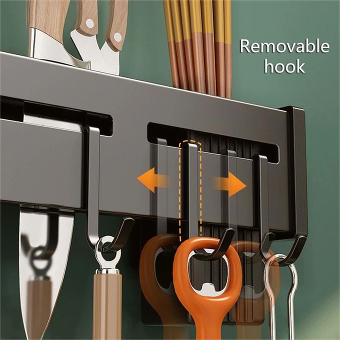 Kitchen Wall Mounted Storage Shelf, Stainless Steel Chopsticks Spoon Drain Rack