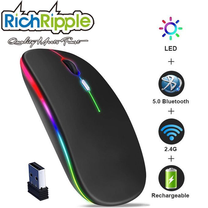 Bluetooth wireless slim silent clock mouse with a long lasting battery