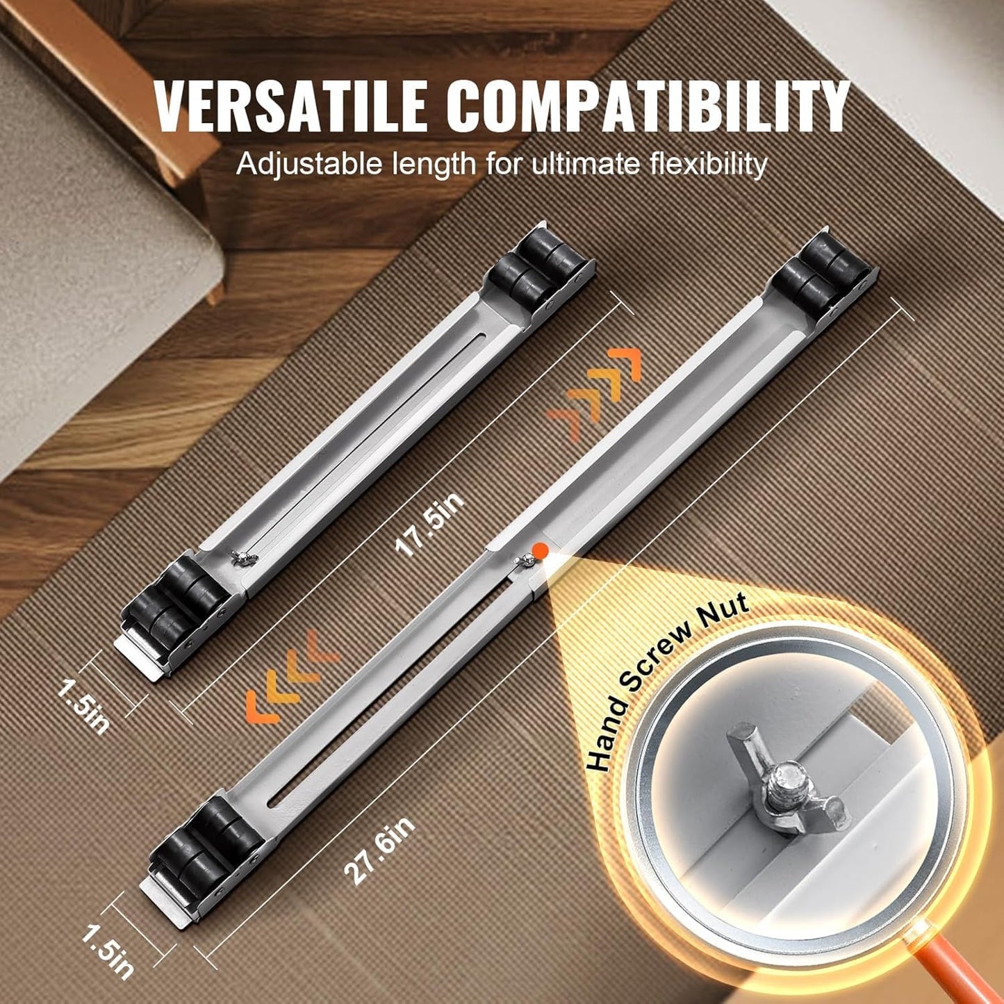 2PCS Heavy-Duty Adjustable Appliance Roller Stand (Supports 200KG+)