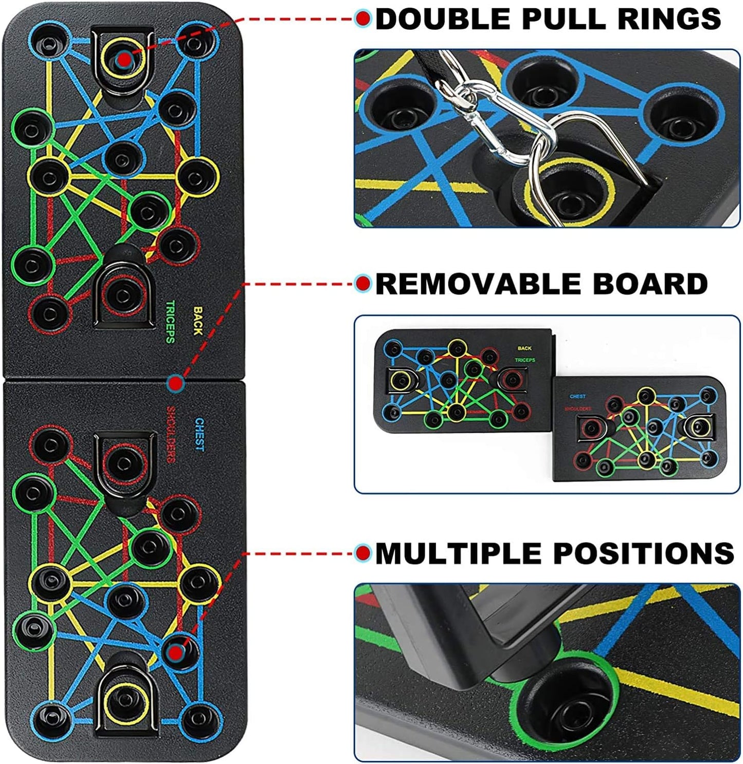 Foldable Push Up Board with Handles for Complete Body Workout and strength training with muscle building