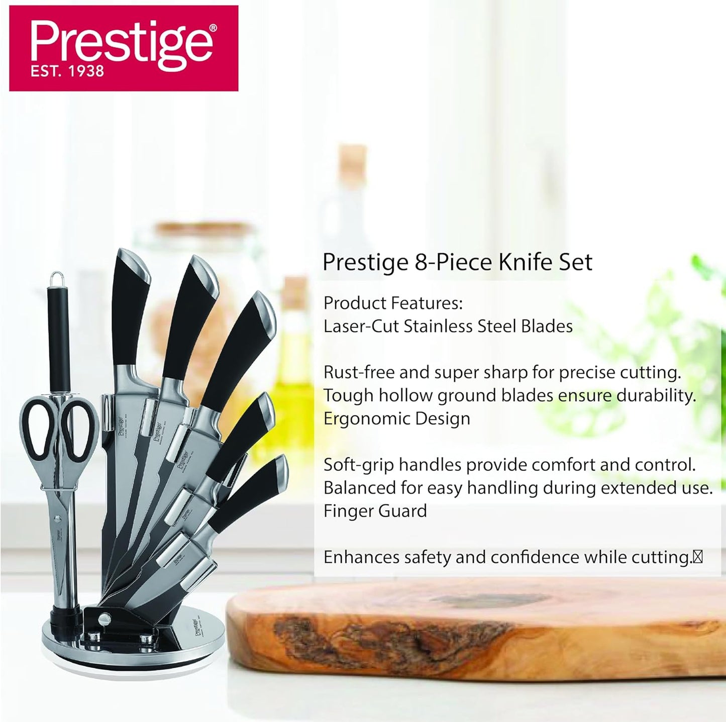 Kitchen Knife Set with Acrylic Knife Stand | Premium Kitchen Set