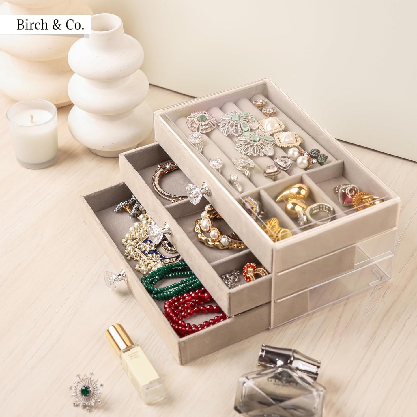 Jewellery Box - 3 Layer Jewellery Organizer Storage Box