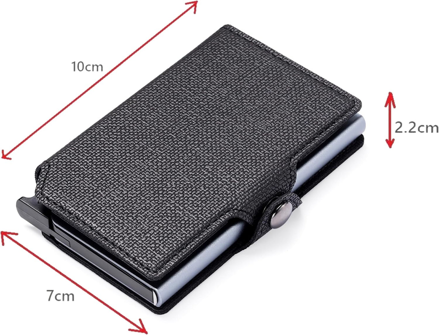 Credit Card Holder for Men/women , Pop Up Aluminum Card Case brown / blue (Genuine)