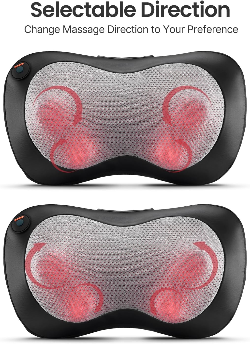 Neck Massager with Heat, Massage Pillow with Deep Kneading for Shoulders Lower Backand legs