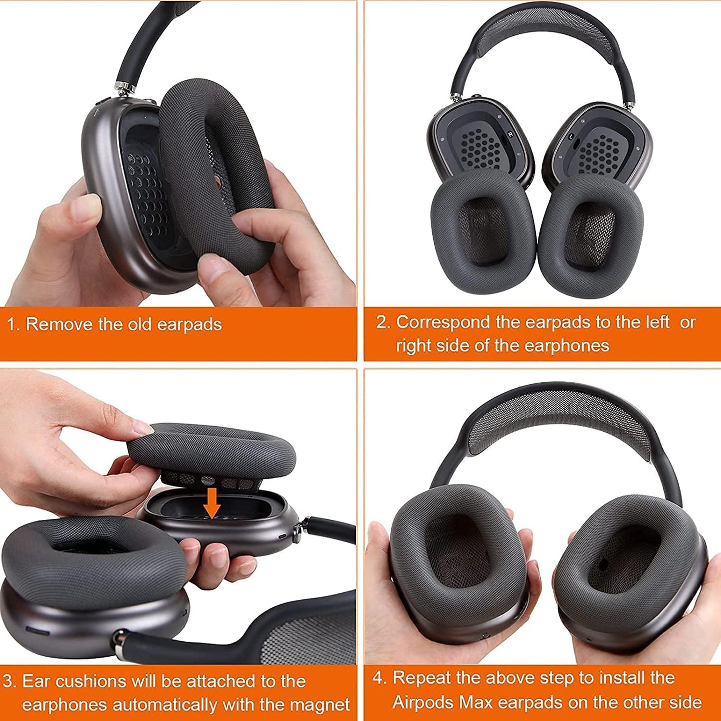 Apple AirPods Max Wireless Over-Ear Headphones, Pro-Level Active Noise Cancellation, Transparency Mode, Personalized Spatial Audio, USB-C Charging, Bluetooth Headphones for iPhone black and white colours