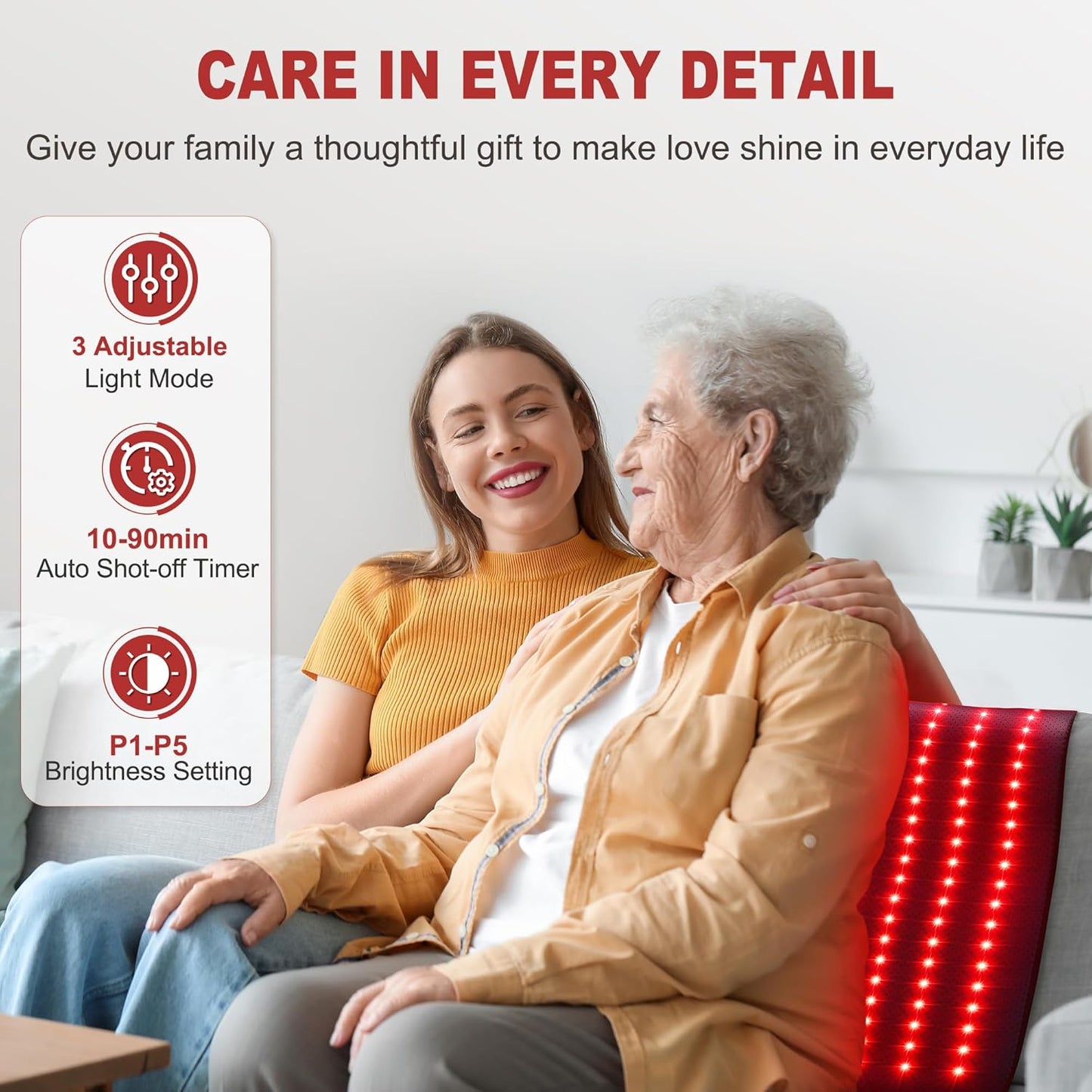 Pedete Red Light Therapy Mat for Body, Holiday Birthday Gifts for Women Men, 39โโ x 24โโLarge Infrared Light Therapy with Time