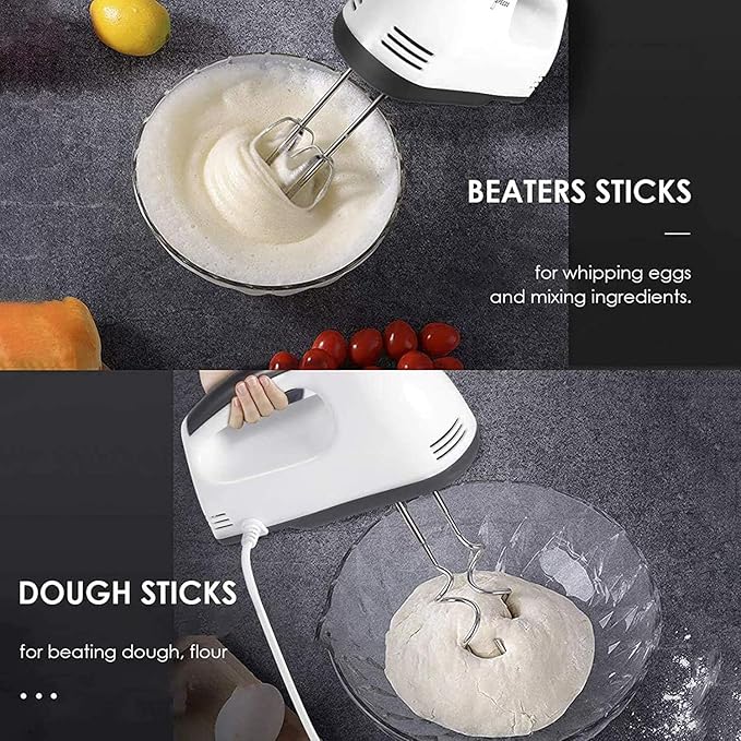 Egg and dough beater hand mixer electric white color