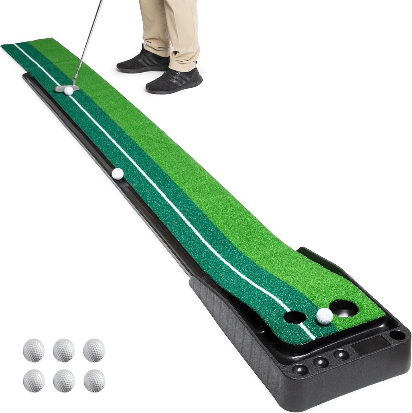 Indoor Golf Practicing mat with 3golf Ball clubs ,3M Golf Putting Mat. Golf Training Equipment for Home Office, Outdoor