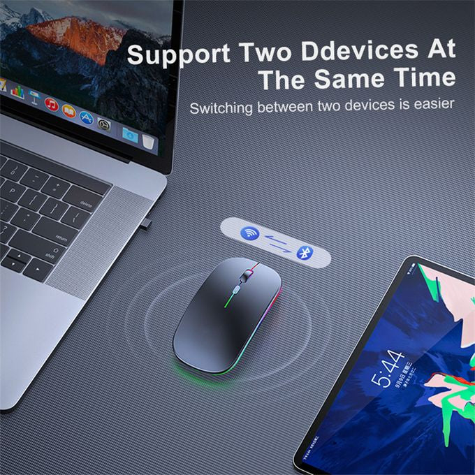 Bluetooth wireless slim silent clock mouse with a long lasting battery