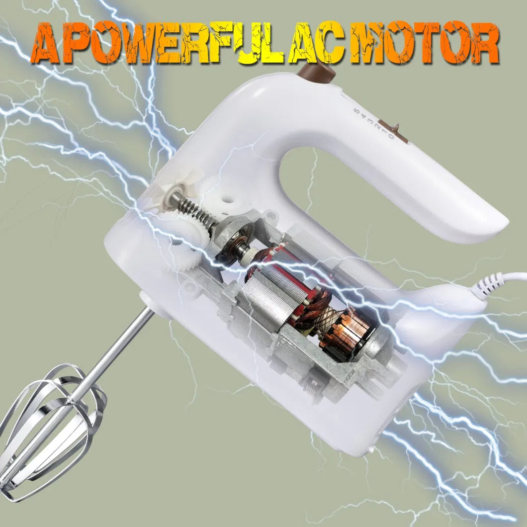 Egg and dough beater hand mixer electric white color