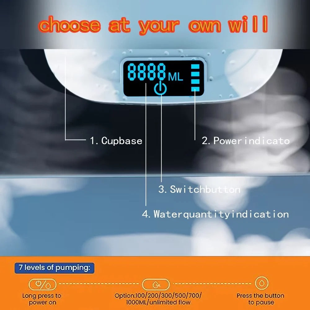 Desktop Rechargeable Water Automatic overdesk Dispenser white