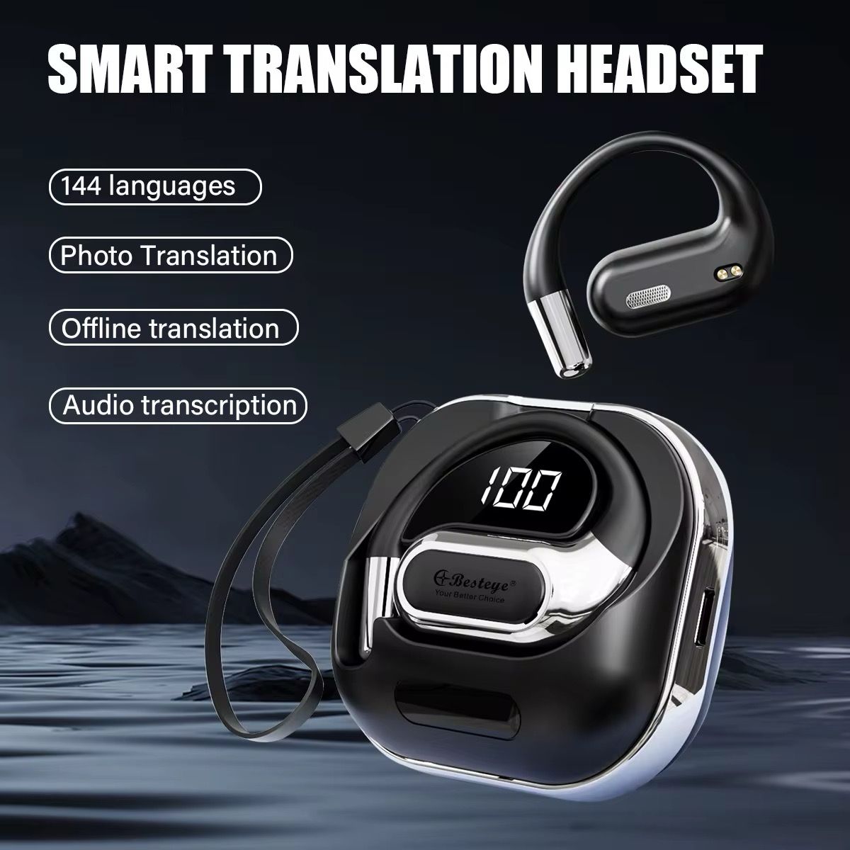 Language Translator Earbuds, 3 in 1 Translation Earbuds over 100 Languages & Accents&10 Offline Packs, Two Way Translation Device for Travel and Business Meetings