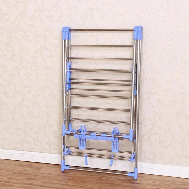 Stainless steel Foldable Cloth Drying Rack with Adjustable Wings (metallic)