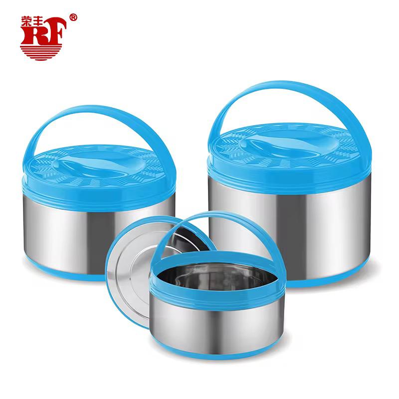 A set of 3pcs stainless steel Lunchboxes 2.5L/5L/8L