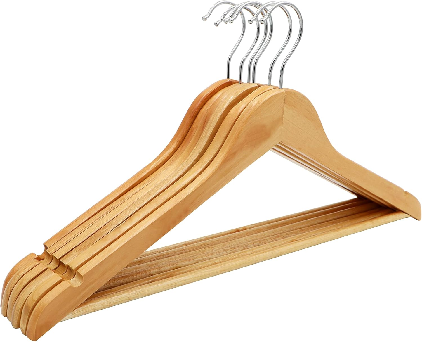 Non-Slip Wooden Suit Hangers for Clothes, Dresses, and Coats (Ver Durable)