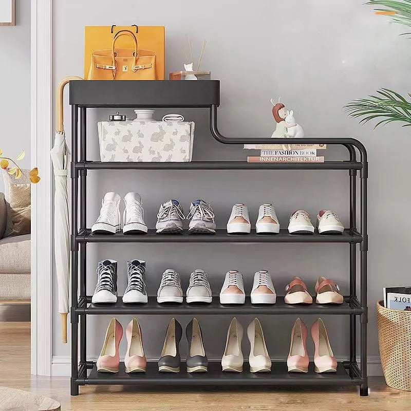 Wholesale 5layer 80cm metal multifunction shoe storage rack black