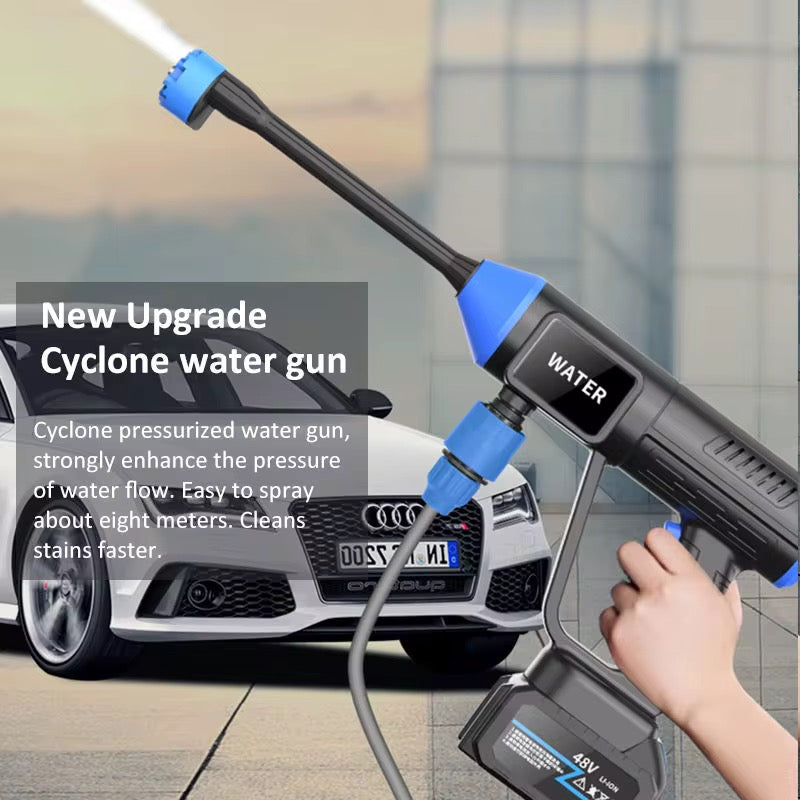 48V High Pressure Water Sprayer 2 Batteries - Car Washing Machine, 5M Range, Cordless Portable Electric High Pressure Washer Gun