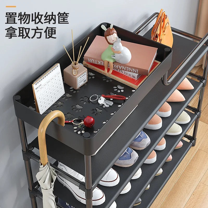 Wholesale 5layer 80cm metal multifunction shoe storage rack black