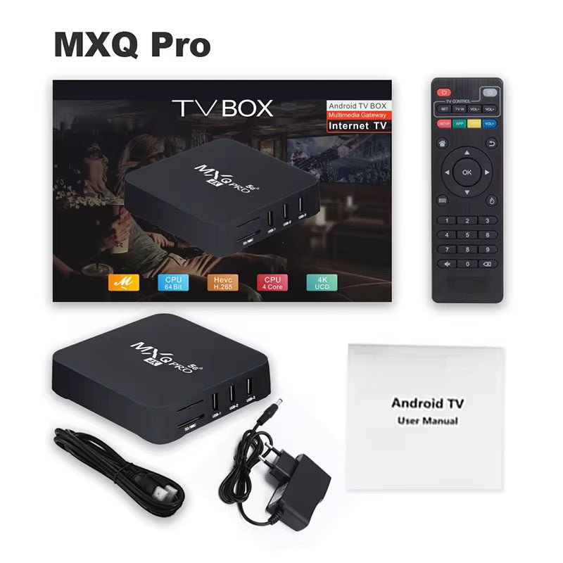 MXQ Pro smart Android 12 TV Box for any digital Tv