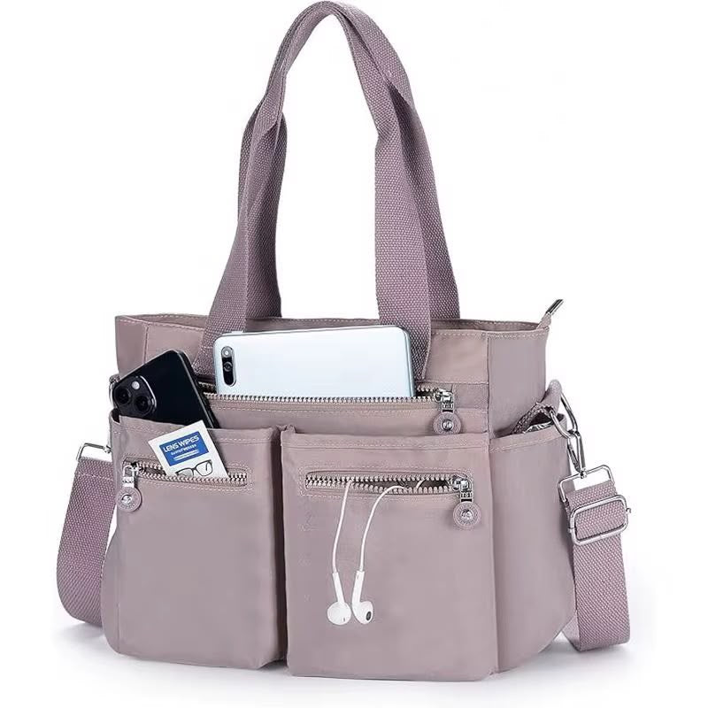 Women’s Multi-Pocket Tote Bag with Shoulder Strap