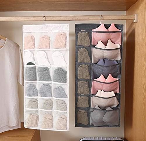 Hanging Closet Organizer with Dual Sided Mesh Pockets