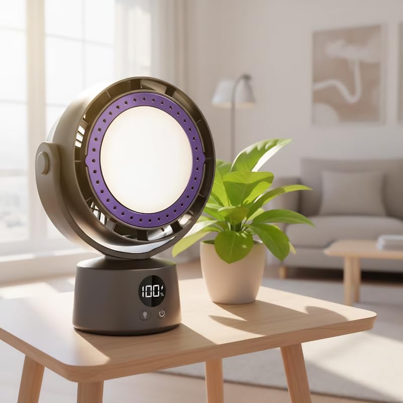 Portable Bladeless Cooling Fan with Aromatherapy Pad, 6 Adjustable Speeds