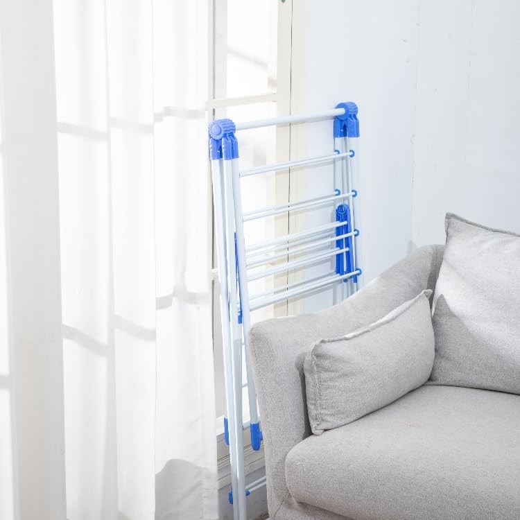 Stainless steel Foldable Cloth Drying Rack with Adjustable Wings (metallic)